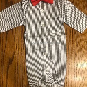 Navy Dress Shirt Baby Convertible Gown  BYSHONA boutique NWT newborn